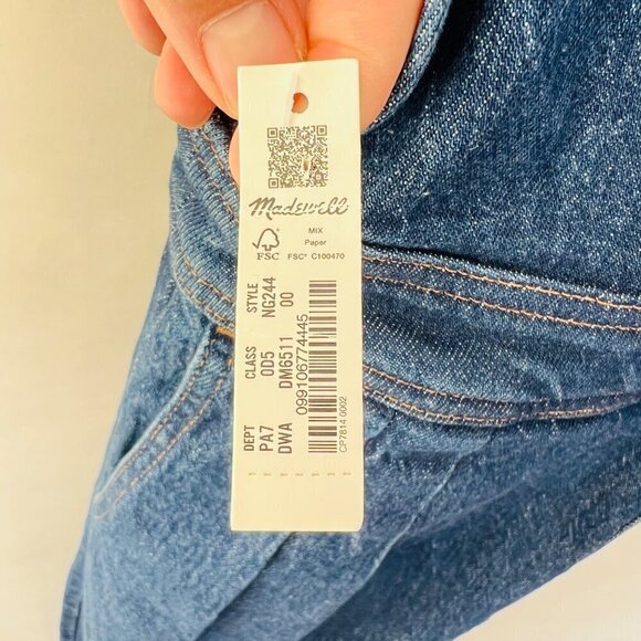 Madewell NWT tapered legs overall denim, Blue, Size 00 022 - Picture 10 of 11